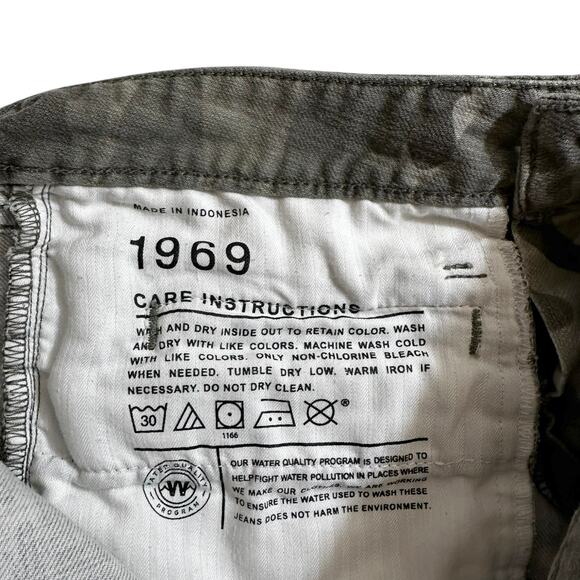 Gap 1969 Womens Camouflage Low Rise Always Skinny Zipper Pocket Jeans 27 Grunge - Picture 12 of 12